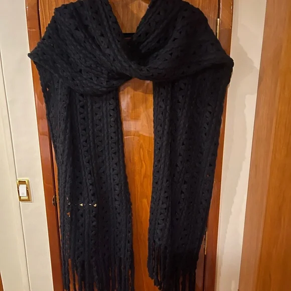 Steve Madden Womens Chunky Cold Weather Scarf Black - Picture 8 of 9